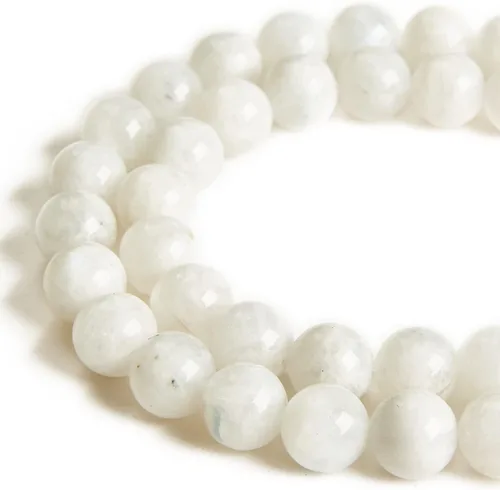 Vista 20 de 60 piezas de cuentas de aguamarina natural de 6 mm, cuentas de piedras preciosas redondas sueltas para hacer joyas