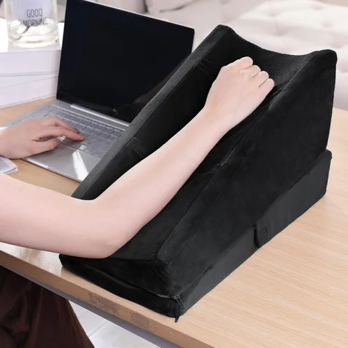 Vista 3 de Almohada de elevación de brazo ajustable 2 en 1 con bolsillos, cojín ergonómico de cuña para apoyo poscirugía, almohada de refuerzo de recuperación