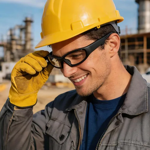 Vista 8 de Gafas de seguridad inteligentes Bluetooth para el trabajo, gafas de seguridad de audio con altavoz Bluetooth para hombres y mujeres, micrófono