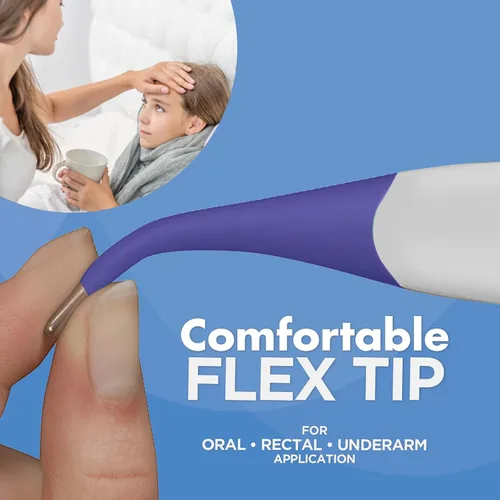 Vista 5 de Veridian Healthcare Termómetro digital Lectura de 9 segundos Fahrenheit y Celsius Punta flexible Oral, Rectal & Underarm Use, Fever Alert at
