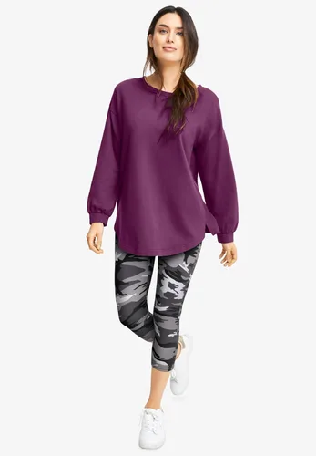 Vista 5 de Ellos Leggings capri de punto de talla grande para mujer