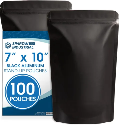 Vista 11 de Spartan Industrial Bolsas de Mylar de Pie de 3.5" X 5.5" Negro Mate - 100 Bolsas Pequeñas a Prueba de Olores con Apertura Termosellable y Cremallera