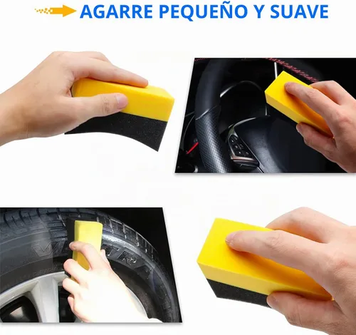 Vista 7 de 6 piezas de esponja aplicadora de brillo para neumáticos, almohadillas aplicadoras de apósito para neumáticos, esponja de pulido
