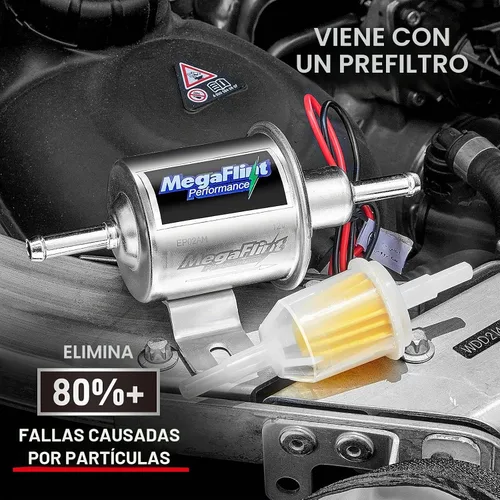 Vista 4 de Megaflint+ - Kit de bomba de combustible eléctrica universal HEP-02 A, 12 V, baja presión