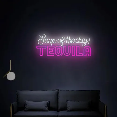Vista 12 de Letrero de neón con texto en inglés «All You Need Is Tequila» de 23 pulgadas, para decoración de pared para el hogar, bar, pub, club