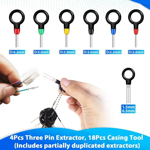 Vista 4 de Kikerike Kit de herramientas de extracción de terminales, 139 piezas, herramienta de desfilado, conector eléctrico, kit de herramientas
