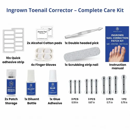 Vista 9 de Kit de tratamiento y corrector de uñas encarnadas de aleación de titanio de alta calidad, tiras correctoras hipoalergénicas para uñas de los pies