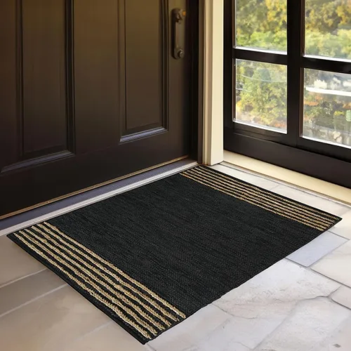 Vista 11 de GRUHUM Alfombra rectangular de algodón de yute de 2 x 3 pies, tejida a mano, natural, estilo granja bohemio para sala de estar, dormitorio, cocina