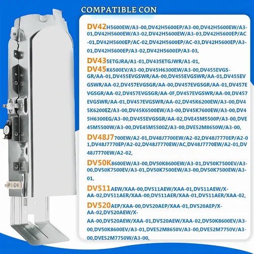 Vista 6 de DC93-00154A - Conjunto de elemento calefactor de secadora – Reemplazo de calentador de conducto de 3 cables para SAMSUNG, compatible con DC47-00032A