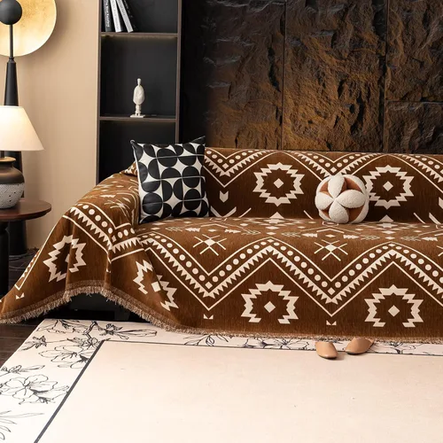 Vista 12 de VClife funda boho de sofá de felpilla para sofá seccional, funda antideslizante para sofá de 2 plazas, protector para mascotas con borlas, funda