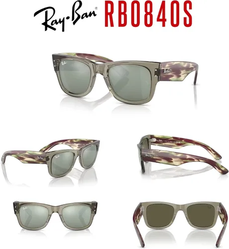 Vista 7 de Ray-Ban RB0840S Mega Wayfarer - Lentes de sol cuadrados para hombre y mujer + paquete con kit de limpieza de diseñador iWear