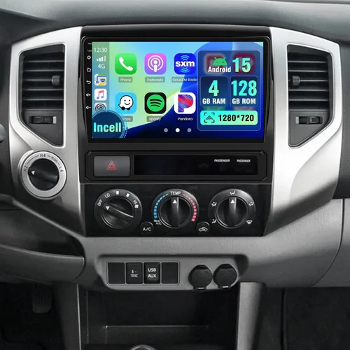 Vista 9 de Radio de coche 4G+64G para Toyota Tacoma 2005-2015, 9 '' Incell pantalla táctil completa estéreo Android 15 inalámbrico CarPlay Android Auto