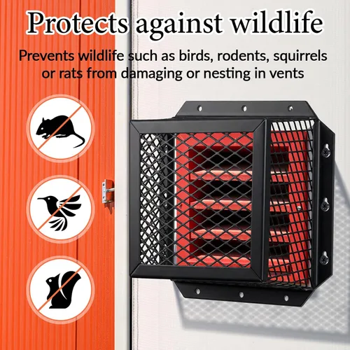 Vista 5 de Pasimy 1 protector de ventilación universal de acero inoxidable negro de 7 pulgadas de largo x 7 pulgadas de ancho x 5 pulgadas de alto, cubierta