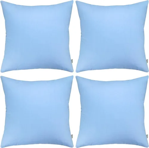 Vista 75 de Thmyo - Paquete de 4 fundas de almohada decorativas de 100 % algodón para lumbar, cómodas, sólidas, para Navidad/Halloween, fundas de cojín Blanco