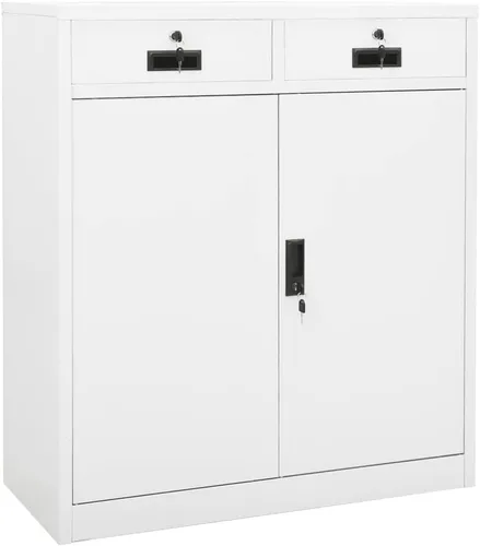 Vista 31 de Archivador de metal de 2 cajones, archivador de acero para oficina con cerradura para el hogar y la oficina, 35.4 x 18.1 x 28.5 pulgadas (blanco)