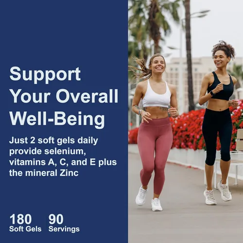 Vista 7 de Carlson - ACES + Zn, vitaminas A, C, E + selenio y zinc, salud celular y apoyo inmunológico, antioxidante, 180 cápsulas blandas