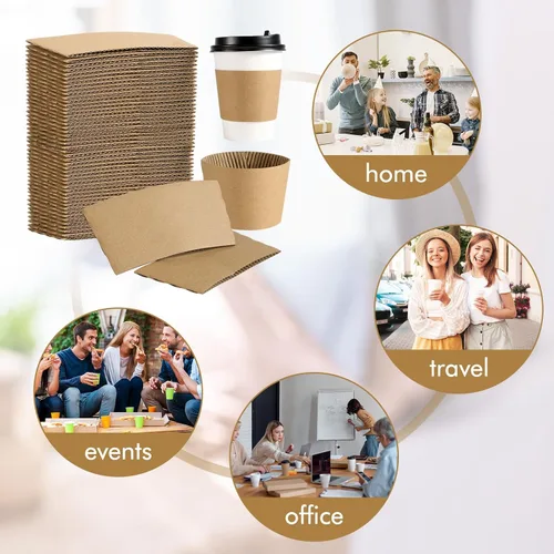 Vista 7 de Vplus - Juego de 200 fundas desechables para café, aptas para tazas de 10 a 24 onzas Perfecto para bebidas frías y calientes, funda fuerte