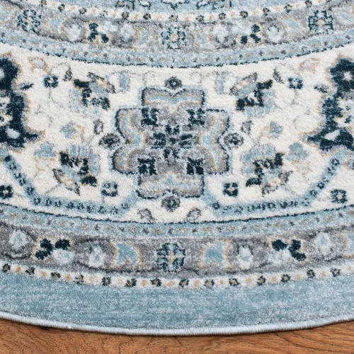 Vista 119 de SAFAVIEH - Colección Isabella, alfombra decorativa - 2'2" x 5', azul y crema, diseño oriental, no desprende pelusa y fácil cuidado, ideal para áreas