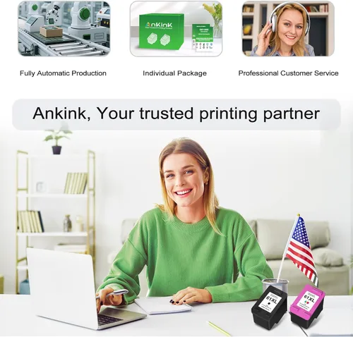 Vista 7 de Ankink Cartucho de tinta remanufacturado de repuesto para HP 61XL (color negro, 4 unidades) para HP 61 XL Combo para HP61 HP61XL para 5530 4500 2540
