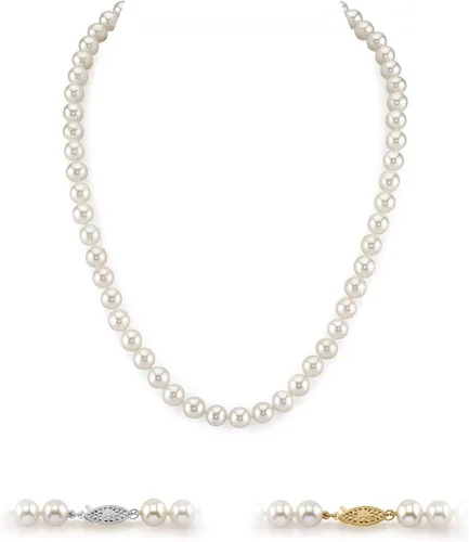 Vista 21 de The Pearl Source Real Pearl Necklace for Women with AAA+ Quality Round White Freshwater Genuine Cultured Pearls