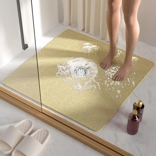 Vista 21 de HITSLAM - Tapete cuadrado para ducha, de 24 x 24 pulgadas, tapete de baño antideslizante para bañera, tapetes de baño de alcachofa de PVC suave