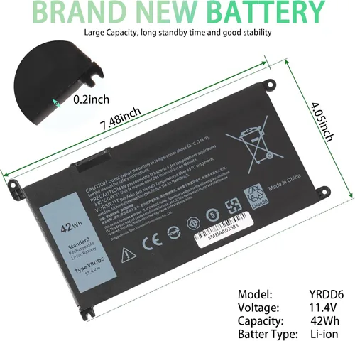 Vista 2 de Batería de repuesto para Dell Inspiron 14 15 3000 5000 3493 3582 5480 5485 5491 5493 5585 5590 5593 5593 5594 5698 P93G; 001 7 586 Vostro 3491 VM732