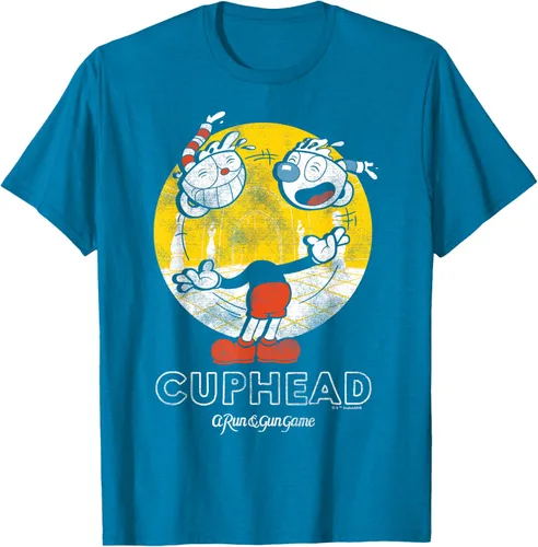 Vista 5 de Cuphead Camiseta con Mugman Head Malabarismo Negro