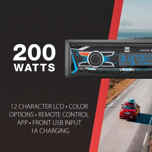 Vista 3 de Dual Electronics XRM69RGB Estéreo para coche DIN único RGB Bluetooth y AM/FM Colores RGB personalizables, llamadas y transmisión Bluetooth manos
