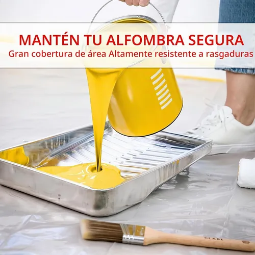 Vista 7 de WELSTIK Protector de alfombra transparente de 24 pulgadas x 200 pies de un solo rollo. Protector de alfombras de plástico resistente y limpio