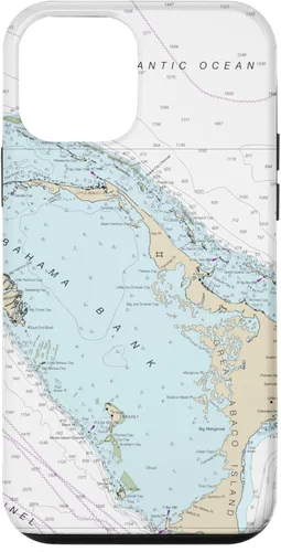 Vista 16 de iPhone 16 Nautical Chart - Abaco Islands, Bahamas, Caribbean Case