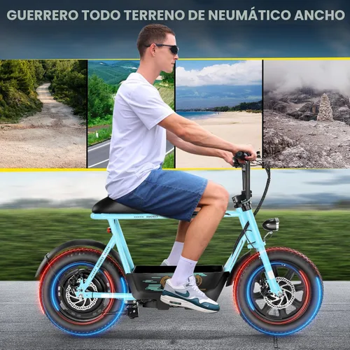 Vista 8 de Caroma Scooter eléctrico Peak 1200W con asiento, 30 millas y 20 MPH Azul