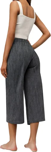 Vista 3 de RESHE Pantalones capri de yoga para mujer, holgados, suaves, con cordón, pantalones de entrenamiento casuales con bolsillos