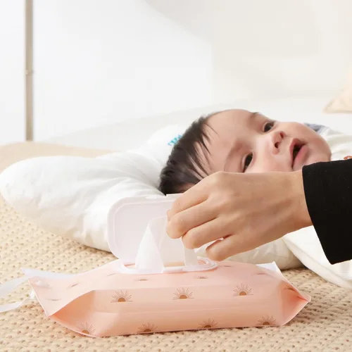Vista 5 de Paquete de 4 dispensadores de toallitas, PARA LLEVAR, Seposeve estuche portátil de toallitas para bebés, contenedor de toallitas para bebés