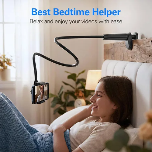 Vista 6 de MAGIPEA Soporte de teléfono de cuello de cisne para cama, soporte flexible de teléfono celular de 34 pulgadas para escritorio, soporte de abrazadera