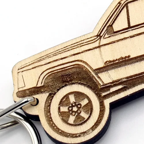 Vista 4 de Jeep® Llavero de madera Cherokee XJ - Fabricado en los Estados Unidos