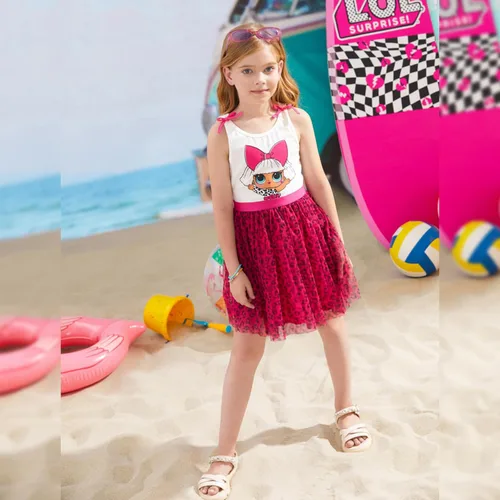 Vista 2 de L.O.L. Surprise! Girls Dress Summer Mesh Causal Tutu Princess Dress for Girls 3-10 Years
