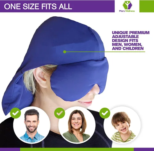 Vista 3 de Gorra para aliviar el dolor de cabeza y migraña y envoltura para los ojos, sombrero de hielo herbario de penetración profunda para aliviar el dolor