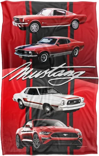 Vista 2 de Manta Ford de 36 x 58 pulgadas, Mustang Line Up Silky Touch Super Soft