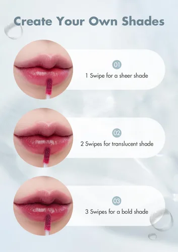 Vista 6 de rom&nd TINTE DE AGUA DEWYFUL 01 EN CORAL Brilloso alto pigmento hidratante no pegajoso Labios hidratados tonos coloridos Alto Brillo 0.18oz