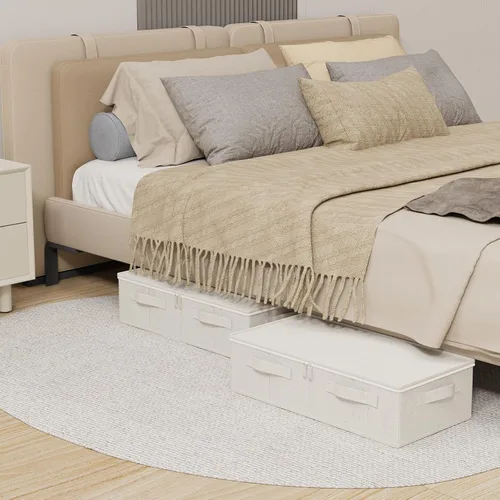 Vista 2 de Contenedor de almacenamiento debajo de la cama, contenedores plegables debajo de la cama, organizadores de armario con tapa para organizar ropa