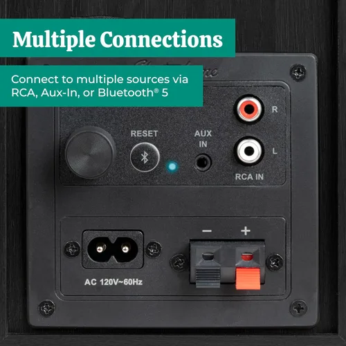 Vista 6 de Electrohome Berkeley - Altavoces estéreo 2.0 con amplificador integrado y controladores de 3 pulgadas para tocadiscos, TV, PC y transmisión