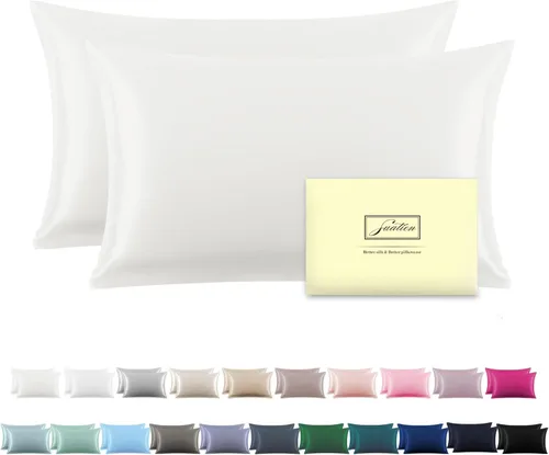 Vista 42 de Funda de almohada de seda para cabello y piel, suave, transpirable y resistente, funda de almohada de seda de tamaño Queen, fundas de almohada