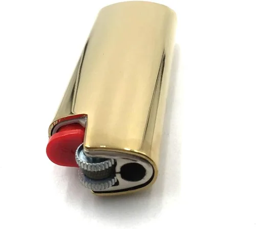 Vista 5 de Mini metal encendedor caso cubierta titular color oro para BIC Mini tamaño encendedor J5