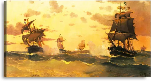 Vista 36 de A&T ARTWORK A Brisk Breeze por Willem van de velde Reproducciones de pintura de velero, impresiones en lienzo giclée para decoración del hogar, 20 x