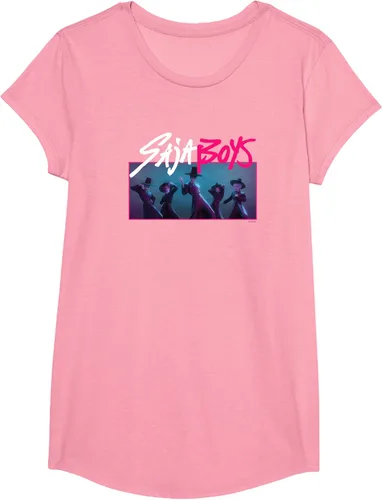 Vista 61 de Camiseta Oficial de KPop Demon Hunters Saja para Niños Negro