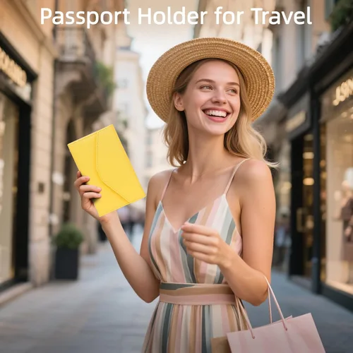 Vista 42 de Zoppen - Billetera de viaje con bloqueo RFID multiusos (Ver.4) Portatarjetas de pasaporte y vacunas, organizador de documentos de tres pliegues