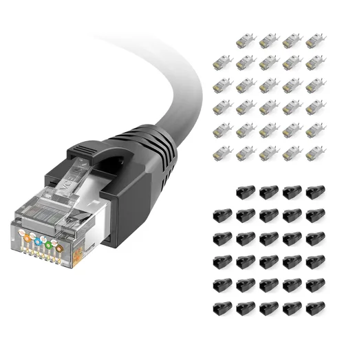Vista 13 de VCELINK Conector de paso RJ45 CAT6A/7 con funda de alivio de tensión Negro