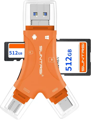Vista 9 de Lector de Tarjetas SD para iPhone/iPad/Android/Mac/Computadora/Cámara, Lector de Tarjetas Micro SD 4 en 1, Visor de Cámara Trail, Lector de Tarjetas