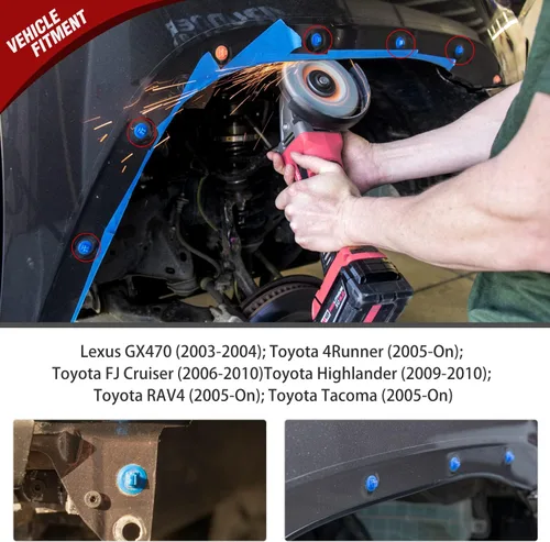 Vista 5 de Nilight 100 piezas de clip de moldeo basculante y clip de moldeo de llanta con sellador para reemplazar Toyota 75495-35010 75397-35010, 2 años