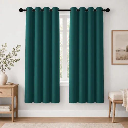 Vista 143 de Cortinas de oscurecimiento de habitación de 84 pulgadas de largo para dormitorio, sala de estar, cortinas térmicas aislantes con ojales